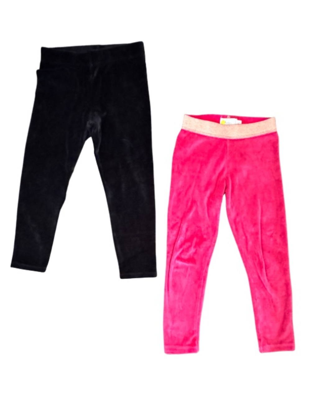 💗 Mini Boden Girls Velvet Leggings Bundle – 5–6Y / 116 cm Black Pink